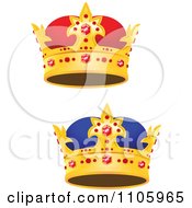 Clipart Sapphire And Ruby Gold Crowns Royalty Free Vector Illustration