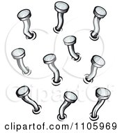 Clipart Nails Hammered Into A Surface 1 Royalty Free Vector Illustration