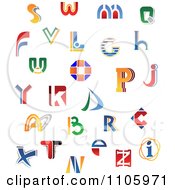 Clipart Colorful Abstract Letters Royalty Free Vector Illustration