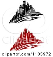 Poster, Art Print Of Black And White And Red City Skyline