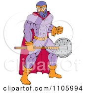 Poster, Art Print Of Executioner Super Hero Holding A Medieval Axe