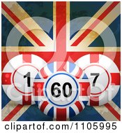Poster, Art Print Of 3d British Bingo Balls Over A Union Jack Flag