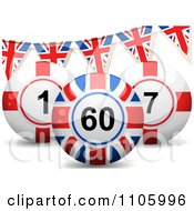 Poster, Art Print Of 3d English And British Bingo Balls With Union Jack Buntings