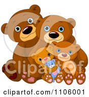 Poster, Art Print Of Happy Bear Familiy Cuddling Together