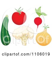Whole Foods Zucchini Tomato Cauliflower Radish And Onion Produce Vegetables