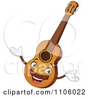 Poster, Art Print Of Happy Guitar Instrument Character