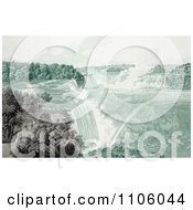 People Strolling In Prospect Point Park Above Boats At Niagara Falls Royalty Free Historical Stock Illustration