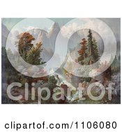 Beautiful River Cascading Through Autumn Trees In The Rocky Mountains Royalty Free Historical Stock Photo