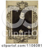 Poster, Art Print Of Portrait Of Christopher Columbus Seated With An Intricate Frame An Engraving By Dawson C 1892
