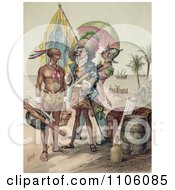 Poster, Art Print Of Christopher Columbus Speaking To A Native Man During The Landing Of Columbus At San Salvador In 1492