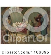 Poster, Art Print Of Men In Prayer Standing Around Christopher Columbus At His Death