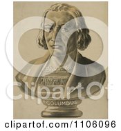 Poster, Art Print Of Bust Statue Of Christopher Columbus