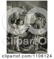 Poster, Art Print Of Three Children Singing The Star Spangled Banner With A Woman Who Is Playing A Piano