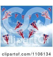 3d Union Jack Bunting Banner Flags Against The Sky 4