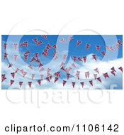 3d Union Jack Bunting Banner Flags Against The Sky 1