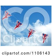 3d Union Jack Bunting Banner Flags Against The Sky 5