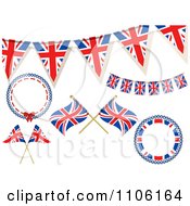 Poster, Art Print Of British Union Jack Frames Buntings And Flags