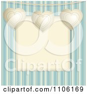 Clipart Suspended Hearts Over Copyspace On Blue Stripes Royalty Free Vector Illustration