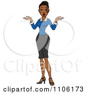 Clipart Careless Indian Business Woman Shrugging Her Shoulders Royalty Free Vector Illustration
