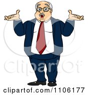 Careless Fat Business Man Shrugging His Shoulders