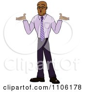 Poster, Art Print Of Careless Black Business Man Shrugging His Shoulders