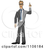 Poster, Art Print Of Skinny Business Man With An Idea Or An Aha Moment