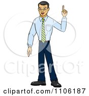 Clipart Asian Business Man With An Idea Or An Aha Moment Royalty Free Vector Illustration