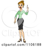 Poster, Art Print Of Blond Business Woman With An Idea Or An Aha Moment