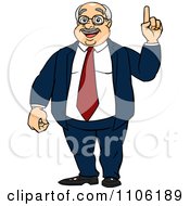 Clipart Fat Business Man With An Idea Or An Aha Moment Royalty Free Vector Illustration