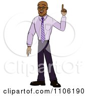 Clipart Black Business Man With An Idea Or An Aha Moment Royalty Free Vector Illustration by Cartoon Solutions #COLLC1106190-0176