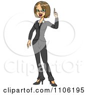Clipart Business Woman With An Idea Or An Aha Moment Royalty Free Vector Illustration