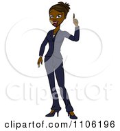 Clipart Black Business Woman With An Idea Or An Aha Moment Royalty Free Vector Illustration by Cartoon Solutions