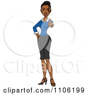 Clipart Happy Indian Business Woman Holding A Thumb Up Royalty Free Vector Illustration