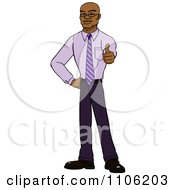 Poster, Art Print Of Happy Black Business Man Holding A Thumb Up