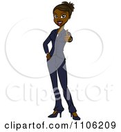 Poster, Art Print Of Happy Black Business Woman Holding A Thumb Up