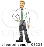 Clipart Proud Professional Blond Business Man Posing Royalty Free Vector Illustration by Cartoon Solutions