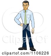 Clipart Proud Professional Asian Business Man Posing Royalty Free Vector Illustration by Cartoon Solutions #COLLC1106226-0176
