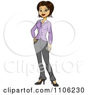 Clipart Proud Professional Hispanic Business Woman Posing Royalty Free Vector Illustration by Cartoon Solutions #COLLC1106230-0176