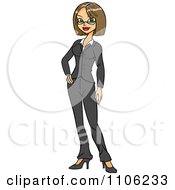 Clipart Proud Professional Business Woman Posing Royalty Free Vector Illustration