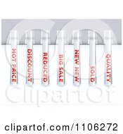 Clipart Red Sales Text On Pen Clips Over Paper Royalty Free Vector Illustration by michaeltravers