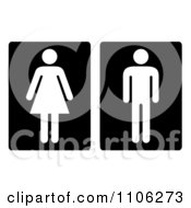Clipart Black And White Male And Female Toilet Restroom Signs Royalty Free Vector Illustration