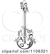 Clipart Black And White Floral Guitar 1 Royalty Free Vector Illustration by Vector Tradition SM #COLLC1106321-0169