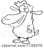 Poster, Art Print Of Outlined Happy Sheep