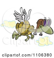 Tortoise Flying With Pilot Goggles