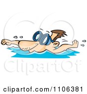 Clipart Male Swimmer Wearing Goggles Royalty Free Vector Illustration