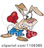 Clipart Boxer Bunny Rabbit Punching Royalty Free Vector Illustration by toonaday