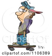 Clipart Teenage Skater Boy With His Hands In His Pockets Royalty Free Vector Illustration by toonaday