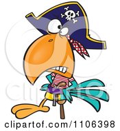 Poster, Art Print Of Goofy Pirate Parrot With A Peg Leg