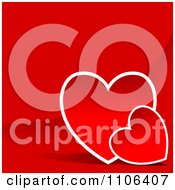 Poster, Art Print Of Red Background With Two Hearts And Copyspace