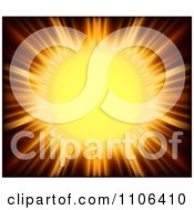 Clipart Hot Yellow Summer Sun Burst With Orange Rays Royalty Free Vector Illustration